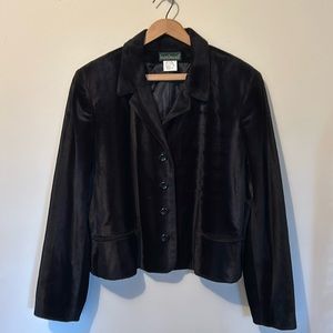 Harve Benard Women’s Velveteen Black Jacket Size 14 Winter Formal Jacket